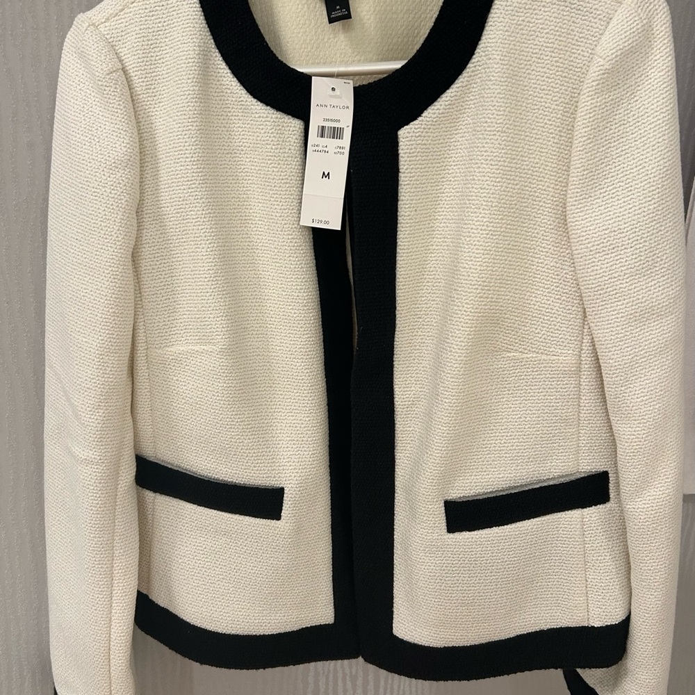 Ann Taylor Cream and Black Blazer